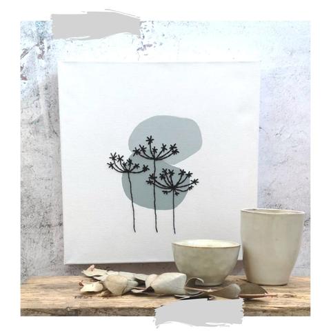 Modern borduren op canvas