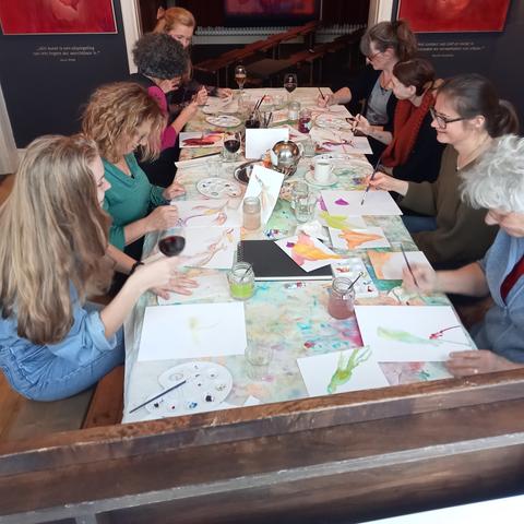 Aquarel(leren) Paradijsvogel