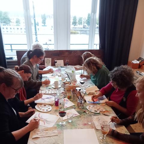 Aquarel(leren) Paradijsvogel