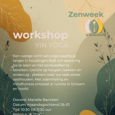 Yin yoga - Zenweek De Buitenkamer