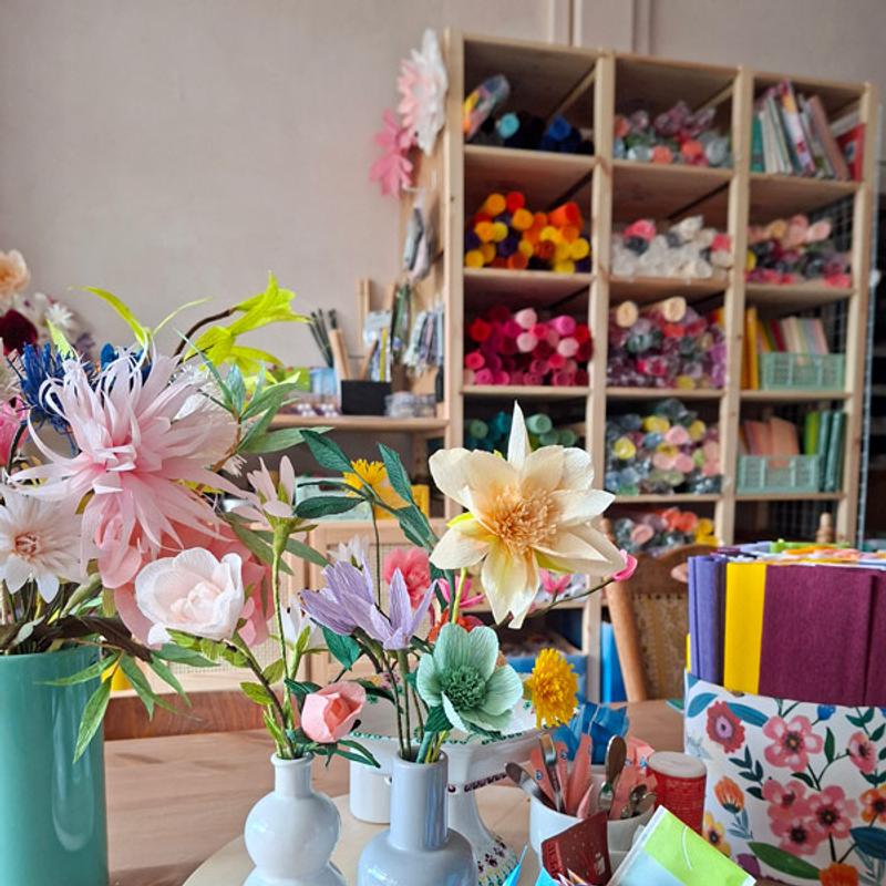 Moederdag workshop papieren bloemen