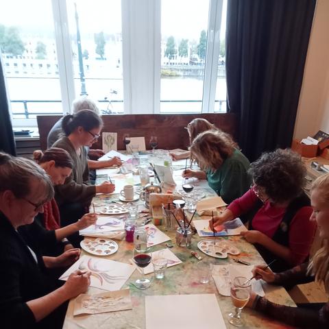 Aquarel(leren) Paradijsvogel