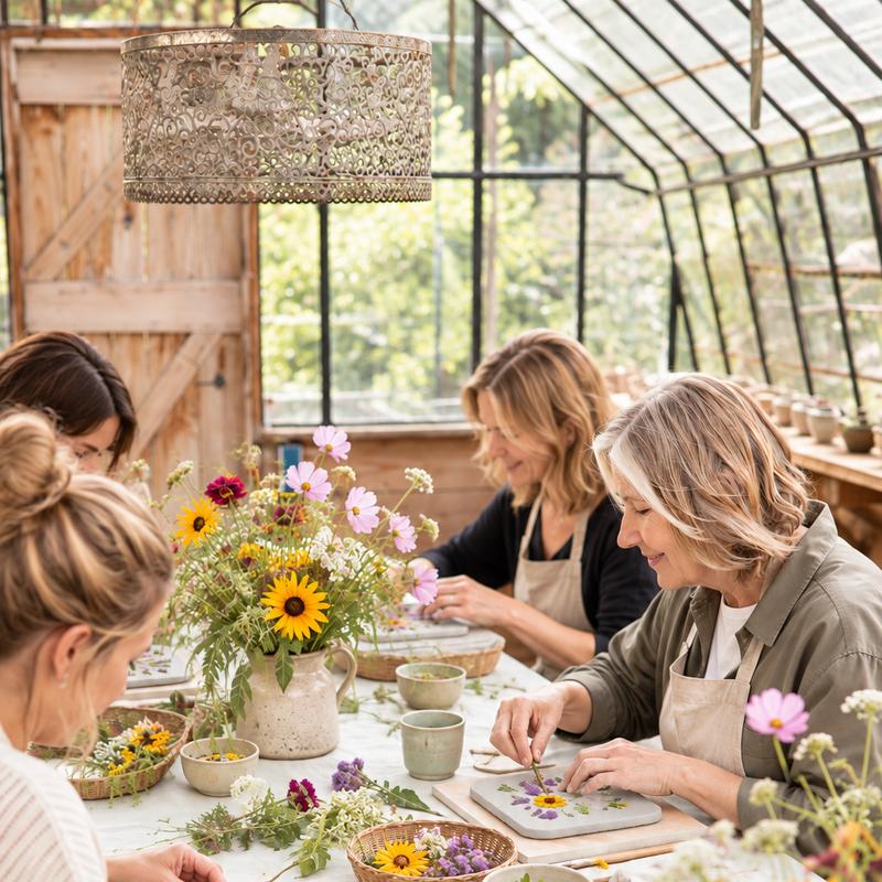 Workshop bloemen plukken & tegel maken  — foto 5