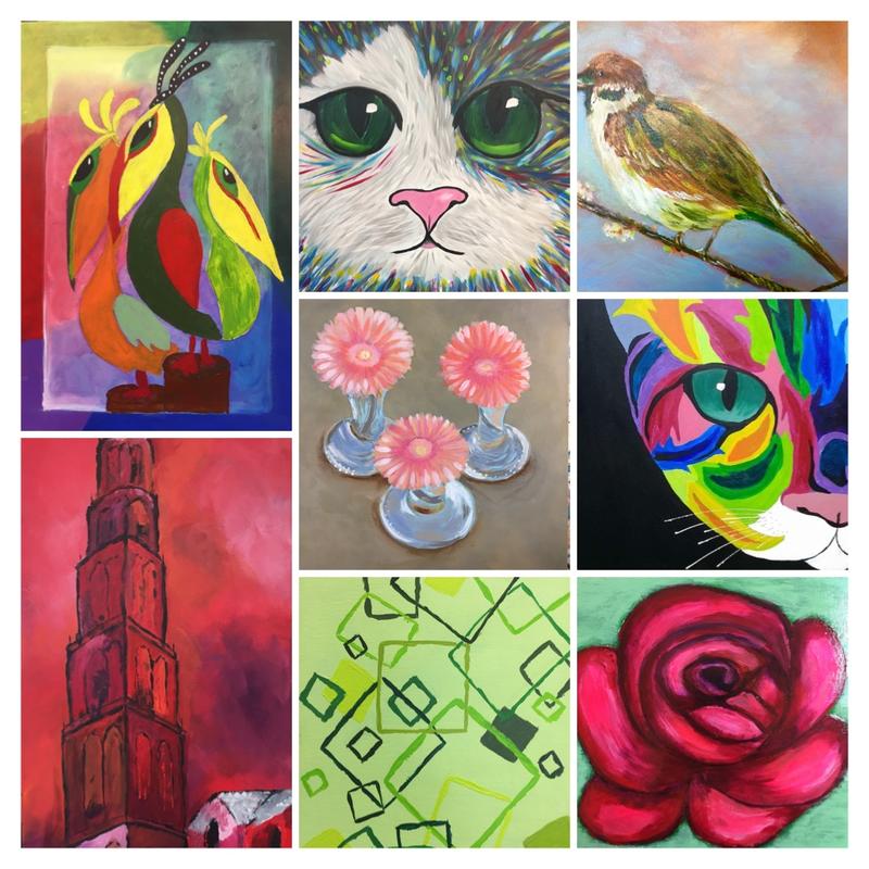 Workshops kleurrijk schilderen met acrylverf, art-journal of collage maken. — foto 2
