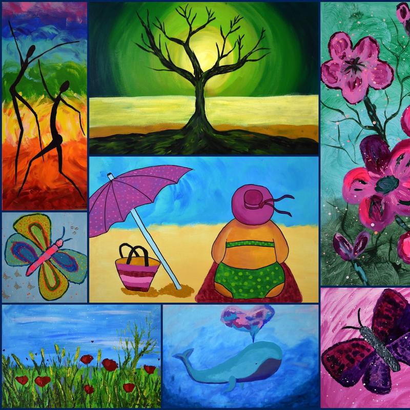 Workshops kleurrijk schilderen met acrylverf, art-journal of collage maken. — foto 7