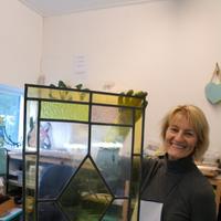 Glas in lood bij theetuin & atelier the twins