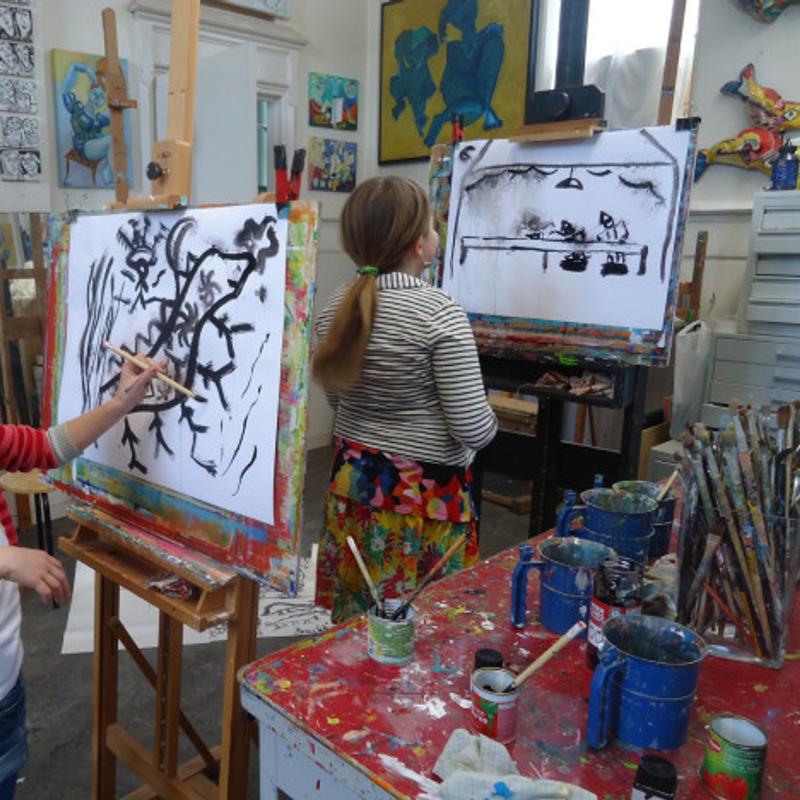 Het kinderatteljee, de kinderfeestjes zijn er weer;-), schilderen met je verjaardags-gasten — foto 4