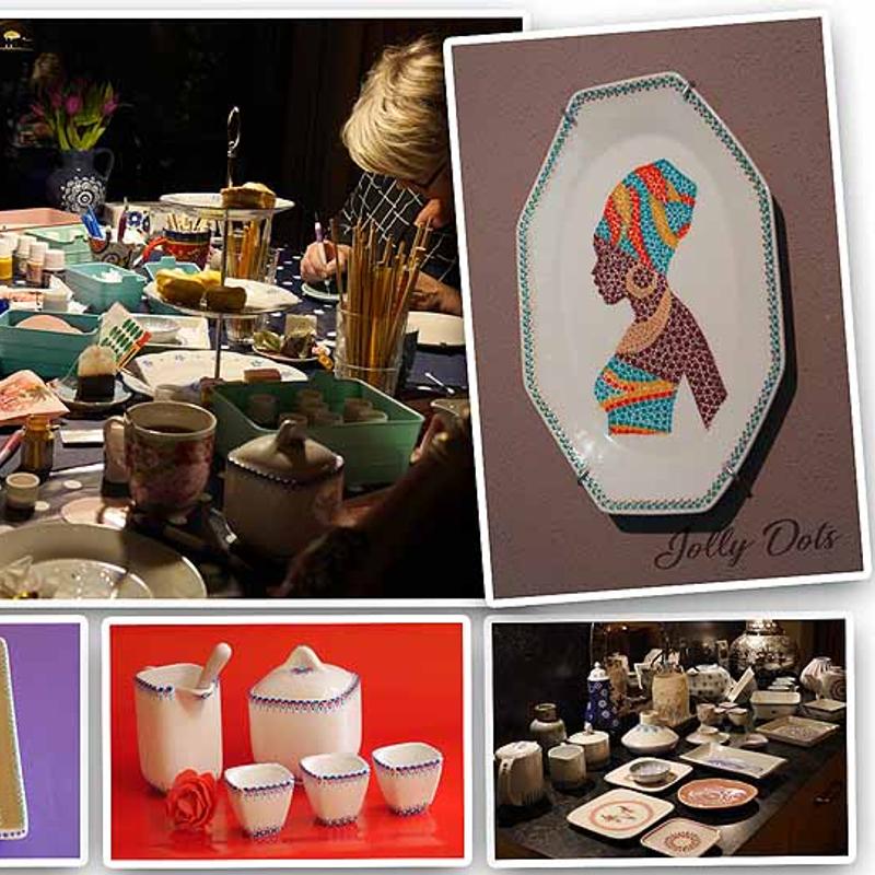 Stippen  (dotpainten) op keramiek — foto 10