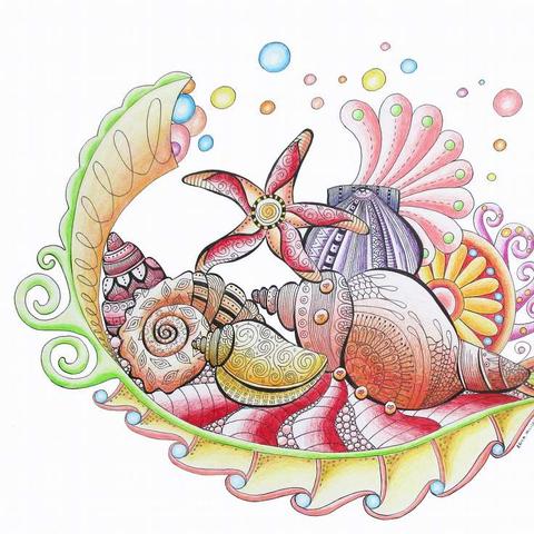 Zentangle schelpen 18+